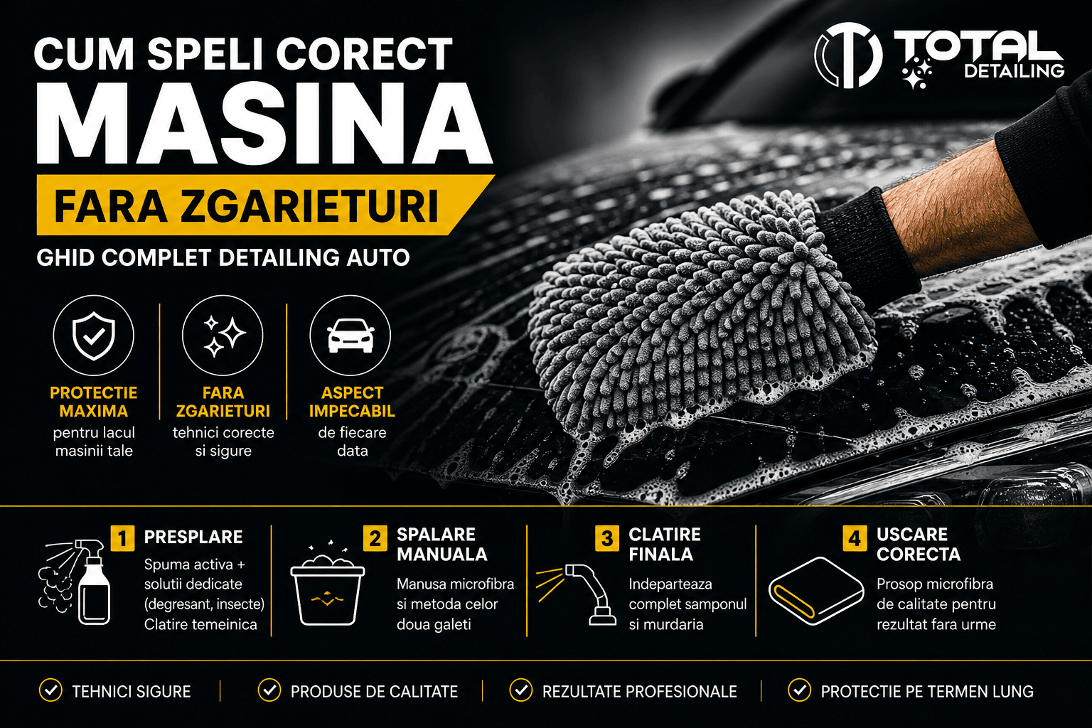 Ghid complet pentru spalarea corecta a masinii fara zgarieturi